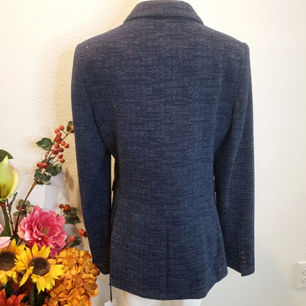 DKNY Essentials Long Sleeve Navy & White Single Button Fitted Blazer--NWT--16 - Picture 4 of 15